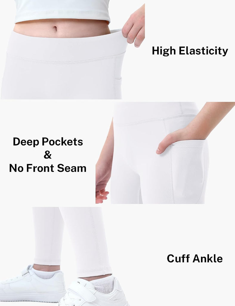 Girls Athletic Leggings Kids Yoga Dance Pants with Pocket