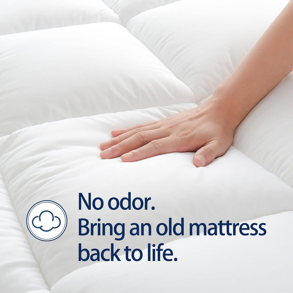 Full Mattress Topper for Back Pain, Thick Mattress Pad Cover | Plush Pillow Top Mattress Topper, Breathable Soft Bed