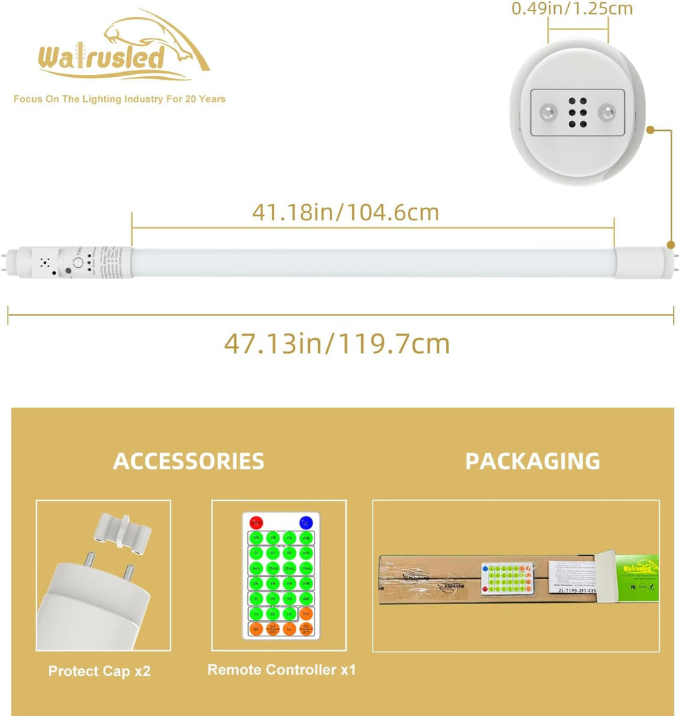 T8 LED Emergency Tube Light 4FT with Battery Backup,Remote,Dimmable,IP4X,CCT,10W,Fluorescent Tube Replacement 4