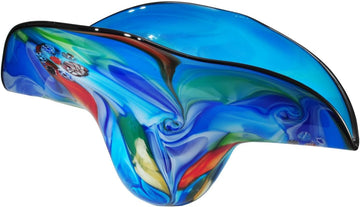 Hand Blown Art Glass Bowl - Decorative Centerpiece