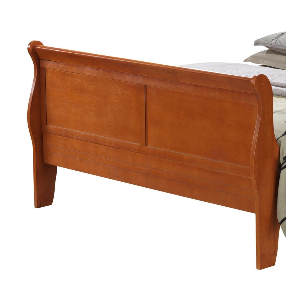 Sleigh Bed Frame Platform Bed Elegant Bedroom Furniture Gray Finish /Oak