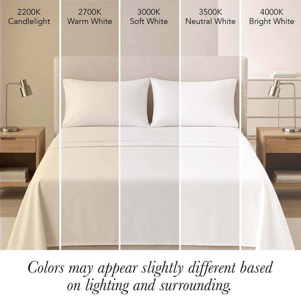 100% Cotton Sheets California King Size, 400 Thread Count - 4Pc Sheet Set for Cal King Size Bed, Long Staple Sateen