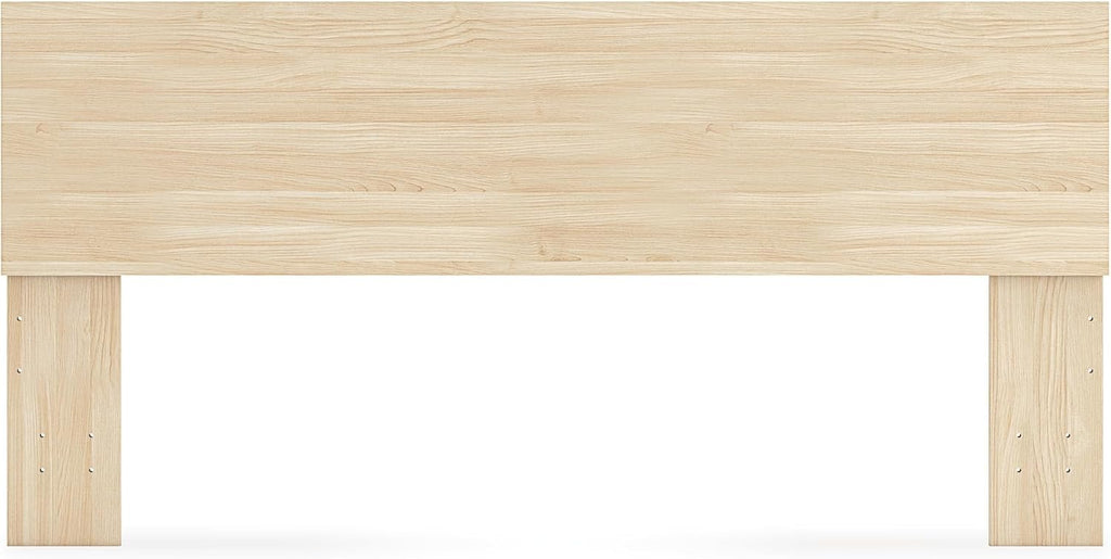 Contemporary Panel Headboard with Natural Finish, King, Light Brown