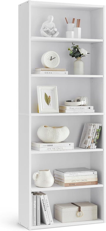 Bookshelf, 6-Tier Bookcase, Book Shelf, Open Storage Shelf, 9.4 x 23.6 x 63.3 Inches, Dinning Room