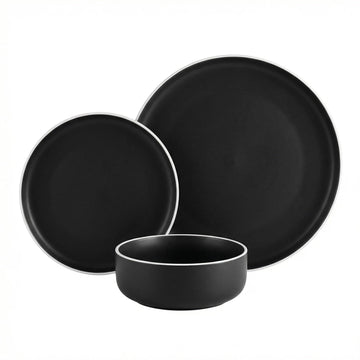 Plates and Bowls Sets, 12 Pieces Round Porcelain Dinnerware Sets, Dishes, Plates, Dishware Sets, Chip Resistant Ceramic