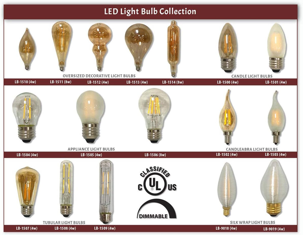 Designs Vintage Style Golden Smoke Flame Incandescent Light Bulbs, E12 Candelabra Brass Base, 130V, 25 Watts, Set of 6
