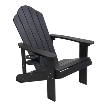 Adirondack Chair, All-Weather Can Used Patio Chair with Cup Holder, Sturdy Outdoor Lawn Chair, Low Maintenance Surface