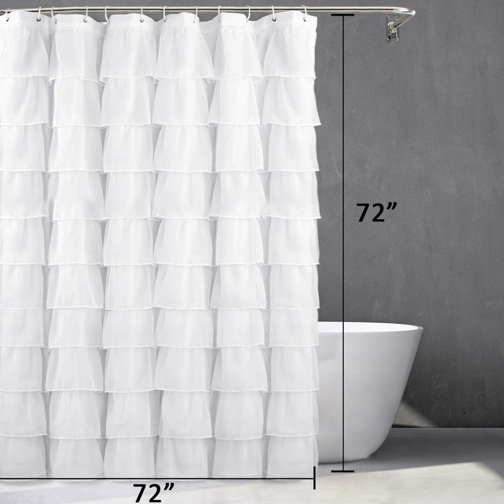 White Sheer Ruffle 72 in Long