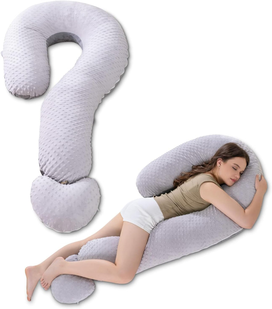 Question Mark Body Pillow for Adults & Couples, Full Body Support for Side Sleepers, Back & Pregnancy, with
