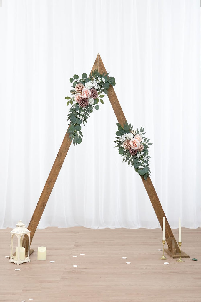 Artificial Dusty Rose Flowers Swag Set of 2