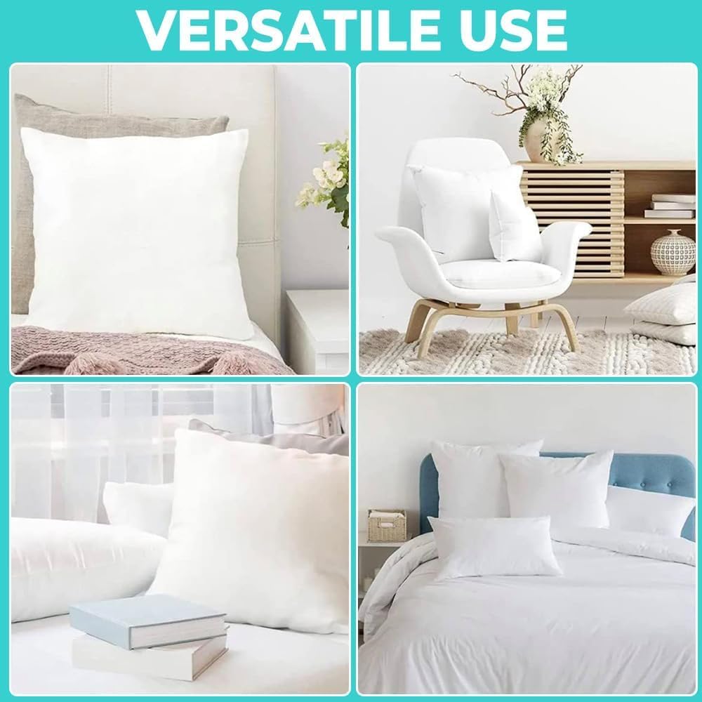 Throw Pillow Inserts (, White), 18x18 Inches - Premium Cushion Fillers for Sofa, Bed, and Home Décor (18x18 - Set of 5