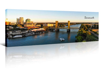 Sacramento Skyline Wall Cityscape Canvas Modern Home Decor Panorama Pictures City Building House Decorations