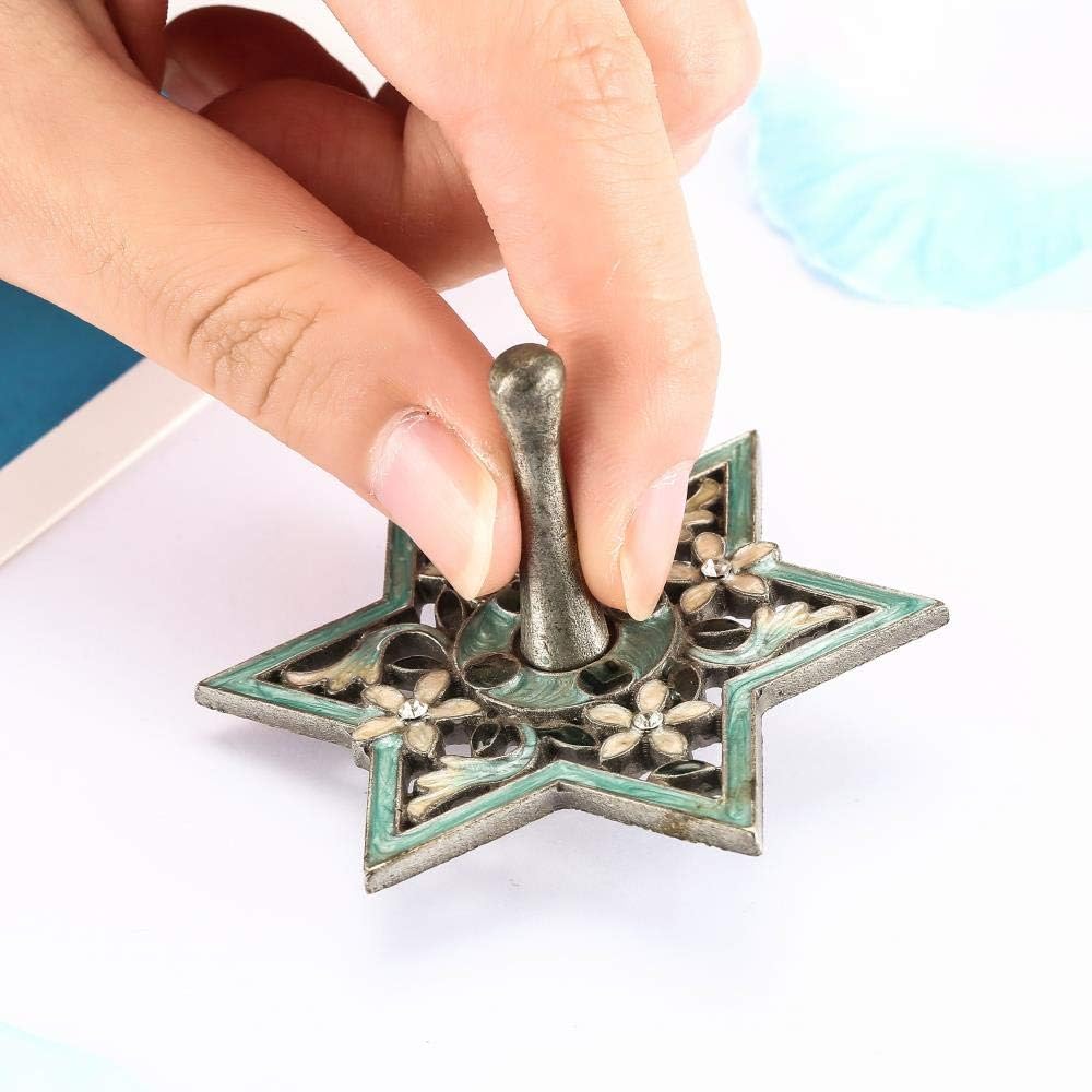 Hand-Painted Blue Floral Spinning Dreidel Holiday Ornaments