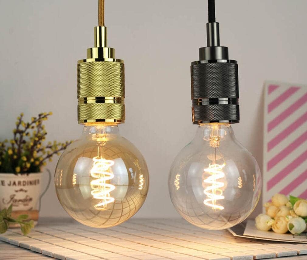 G95 Dimmable LED Edison Bulb 4W G25 LED Spiral Filament Bulbs Decorative Light Bulb,Clear Glass,40W Equivalent,Warm