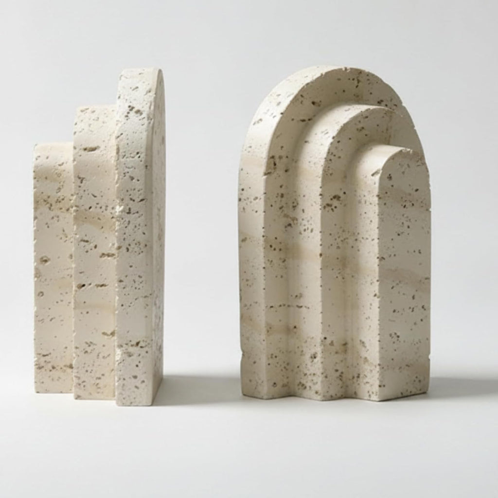 Bookend Display Piece Resin Bookend Support Holder Stand with Sculptural Character and Textured Stone Look Suitable