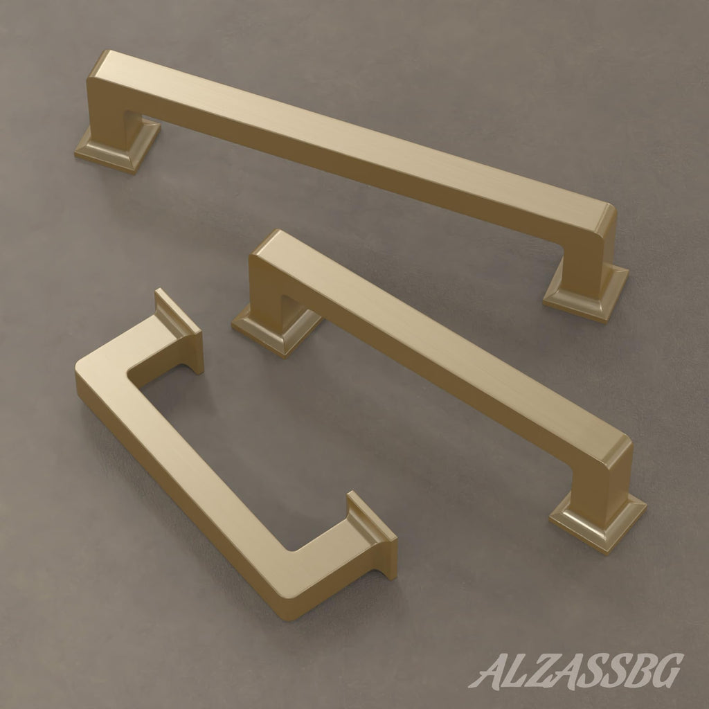 3-3/4" Brushed Gold Cabinet Pulls and Handles 6 Pack, AL3046BG