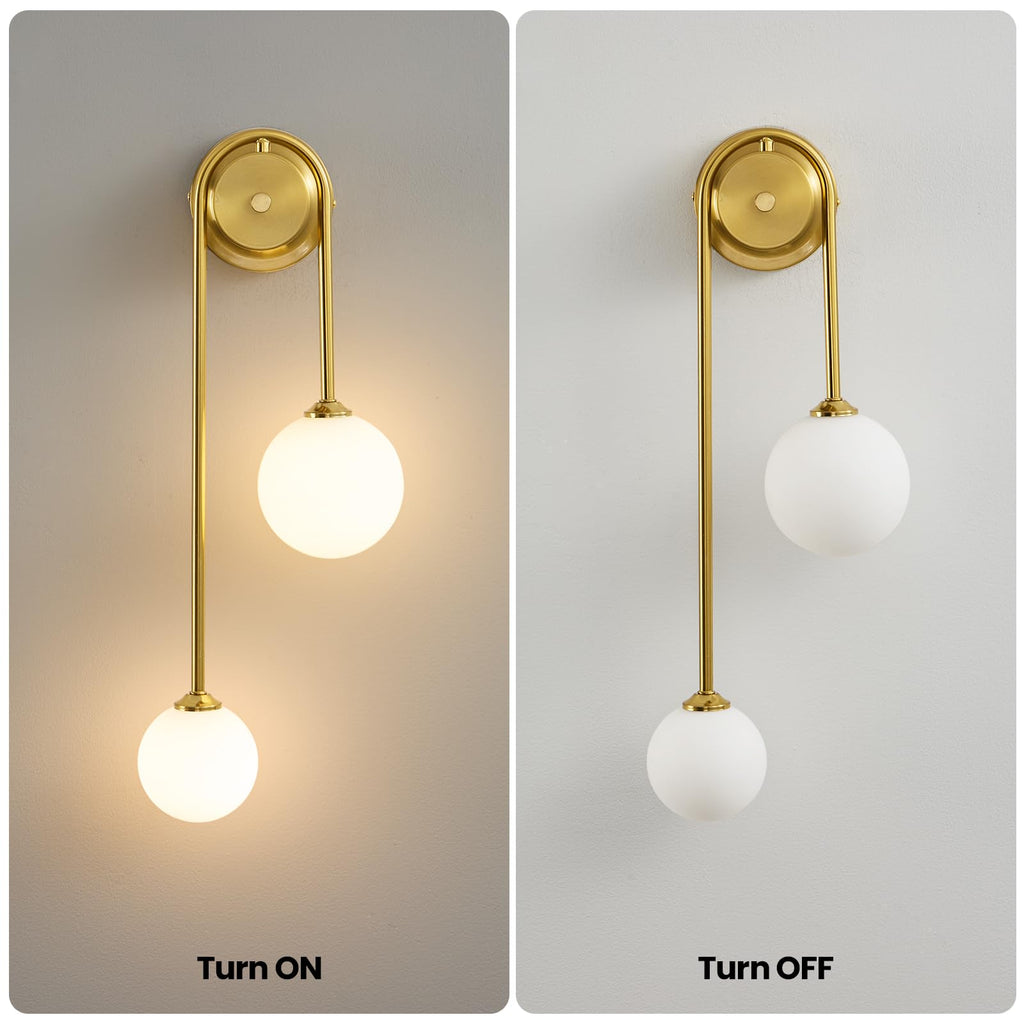 Globe Wall Sconce, Double Hanging Ball Sconce, Modern Indoor Sconces