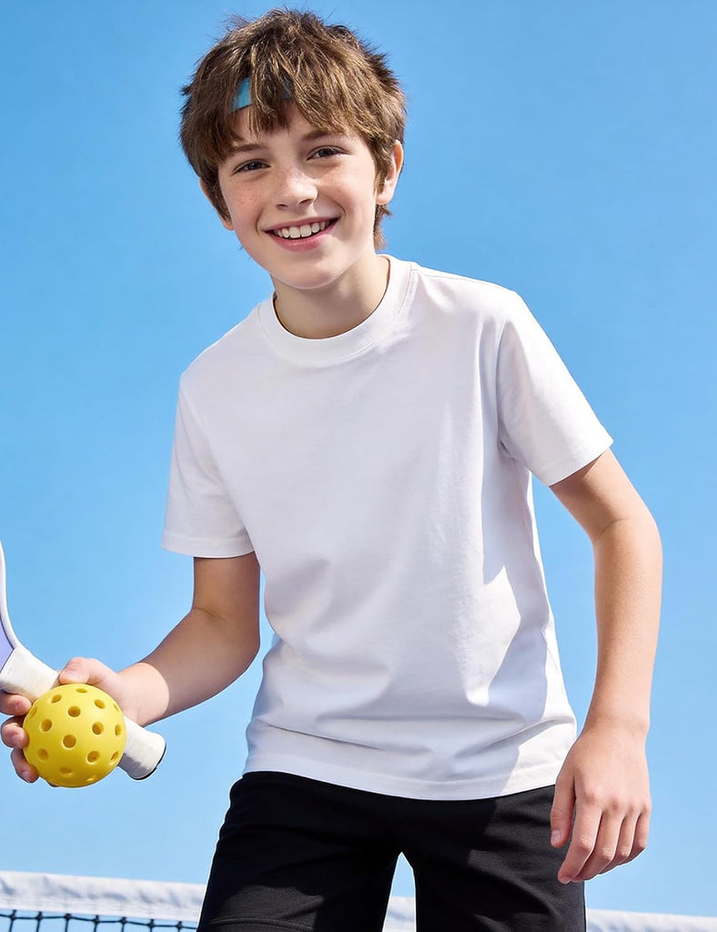 Kids Boys Cotton T-Shirts 5 Pack, Short Sleeve Crew Neck Tees Shirts for Boys Girls, Soft Basic Summer Tops