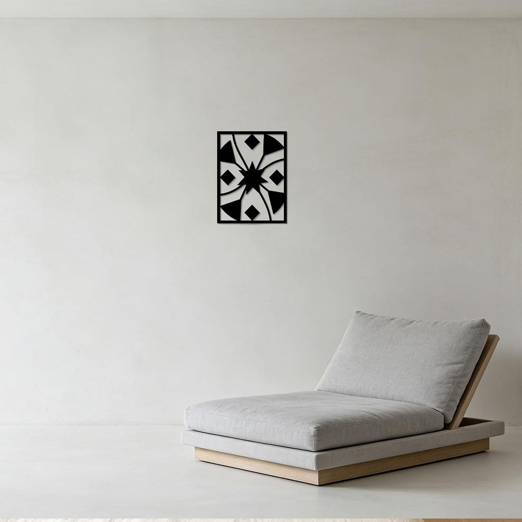 Minimalist Wall Art - Black Abstract Metal Wall Decor 3D Textured Metal Wall Sculptures Bedroom Bathroom Study Room - Set of 30
