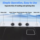 Portable Washing Machine 30Lbs Capacity Washer and Dryer Combo 2 In 1 Compact Twin Tub Laundry Washer (19Lbs) &