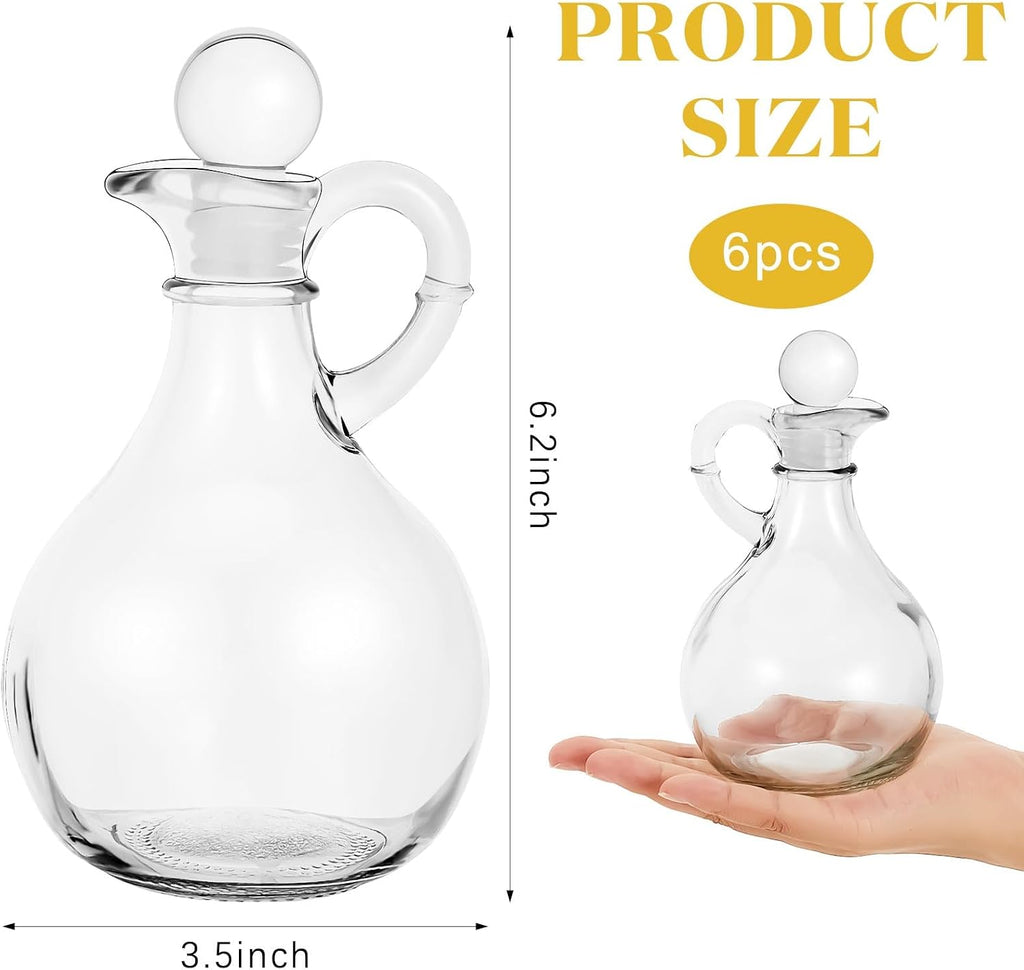 Sets 12oz Glass Oil and Vinegar Cruet Set with Stopper, Clear - Set of 6