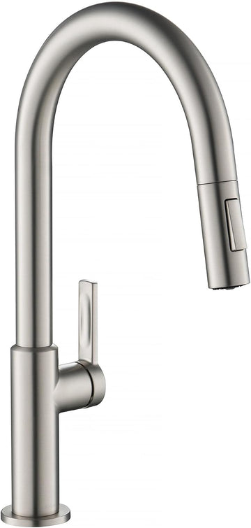 Spot Free Stainless Steel Pull Down Kitchen Faucet KPF-2820SFS | 360-degree swivel spout, brass body with ceramic