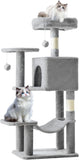 44 Inch Cat Tree Tower, Cat Climbing Tower with Natural Sisal Scratching Posts, Hammock