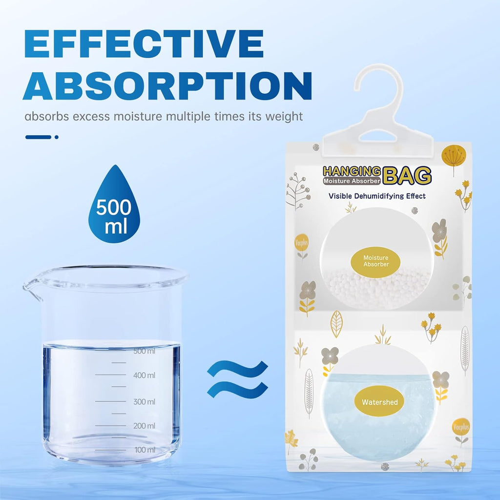 Moisture Absorbers, Hanging Closet Dehumidifier Bags, Humidity Packs, Desiccant