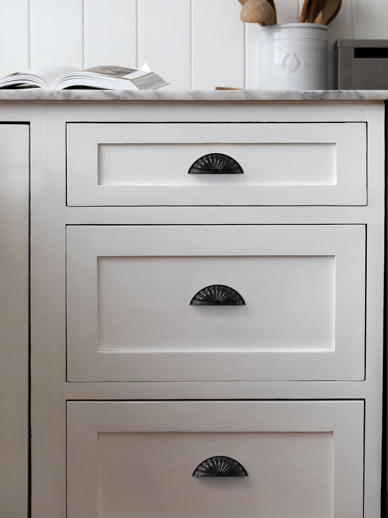 Black Cabinet Cup Pulls 3" Hole Center 5 Pack Matte Drawer Pulls Kitchen Hardware Cabinet Handles Dresser Handles