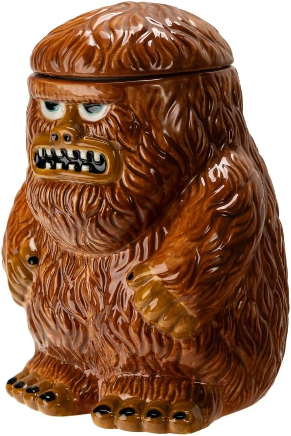 Legendary Bigfoot Sasquatch Ceramic Cookie Jar Fun Mythical Creature Kitchen Storage Container Cryptid Themed Home