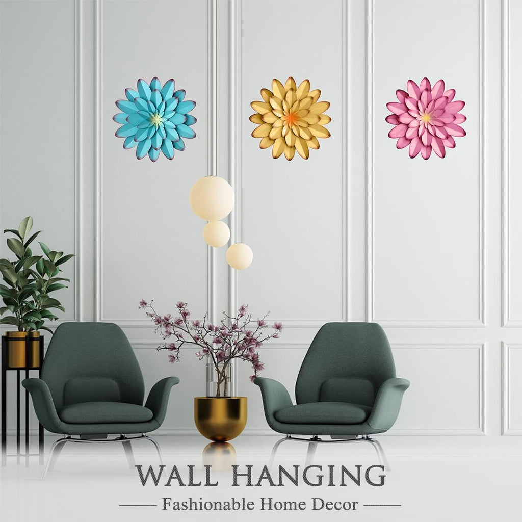 Metal Flowers Wall Decor Indoor Outdoor Metal Wall Art for Farmhouse Home Living Room Bedroom Bathroom Garden Decor