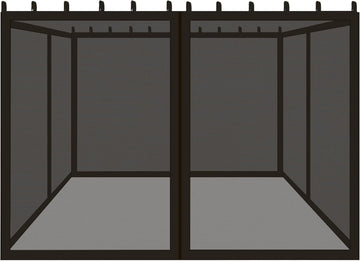 Replacement Gazebo Mosquito Netting 10x12FT, Universal Outdoor Pergola 4-Panel Patio Screen Walls with Zipper (Mosquito Netting ONLY, Black)
