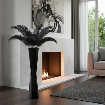 Black Star Floor Vase, 27.5" Tall Modern Tapered Vases for Pampas Grass, Feathers, Dried Flowers, Large Home Decor