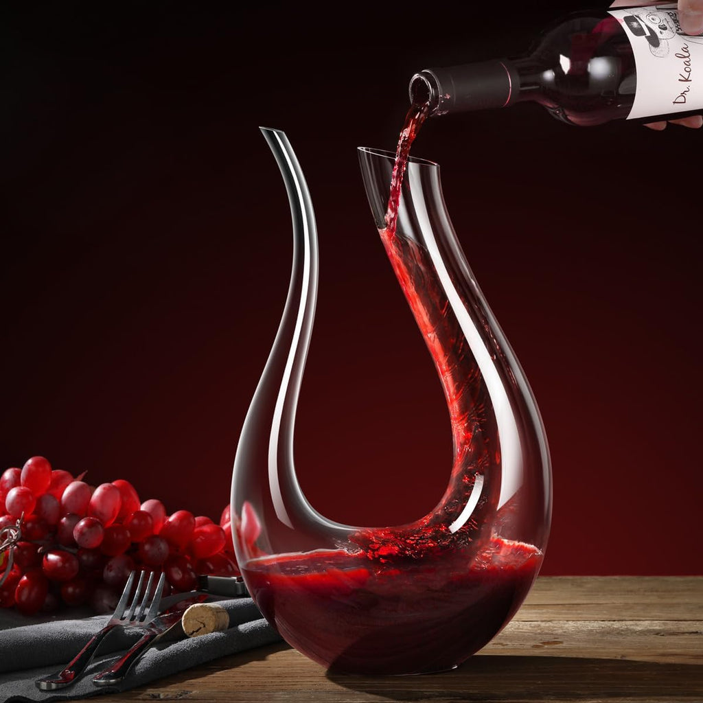 Wine Decanter,Red Wine Carafe,Wine Aerator,100% Hand Blown Lead-free Crystal Glass,Wine Decanters and Carafes,Wine