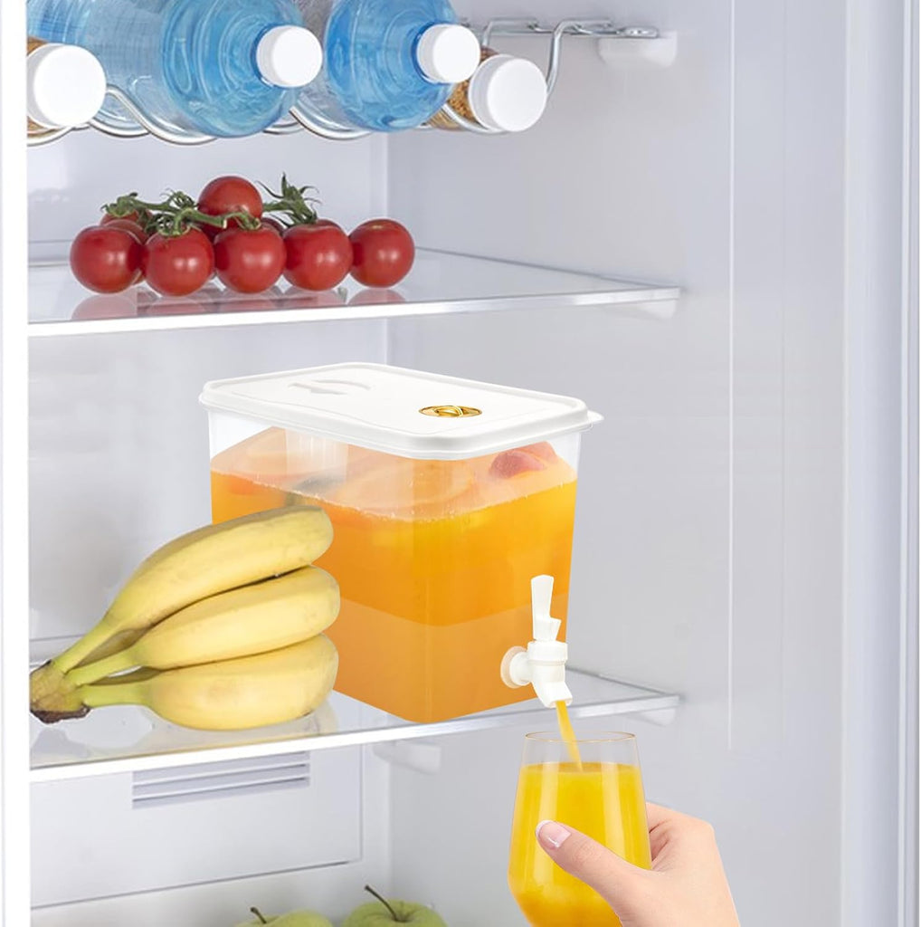 Gallon Fridge Beverage Drink Dispenser with Spigot Leak Proof Lids Filter Screen Juice Container Sealed - Set of 2