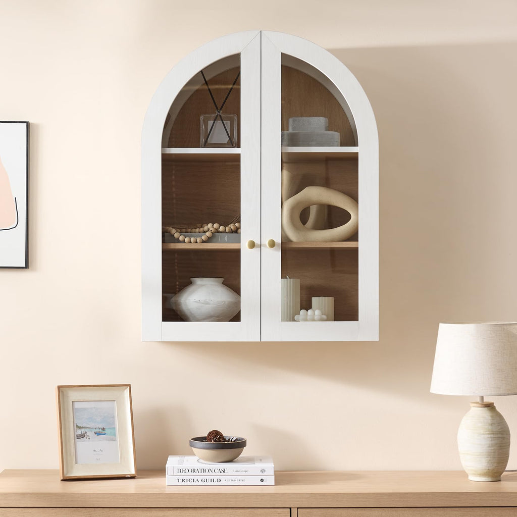 Bathroom Wall Cabinet Arched Medicine Cabinet, Bathroom Storage Cabinet Wall Mount Over Toilet Storage Cabinet with