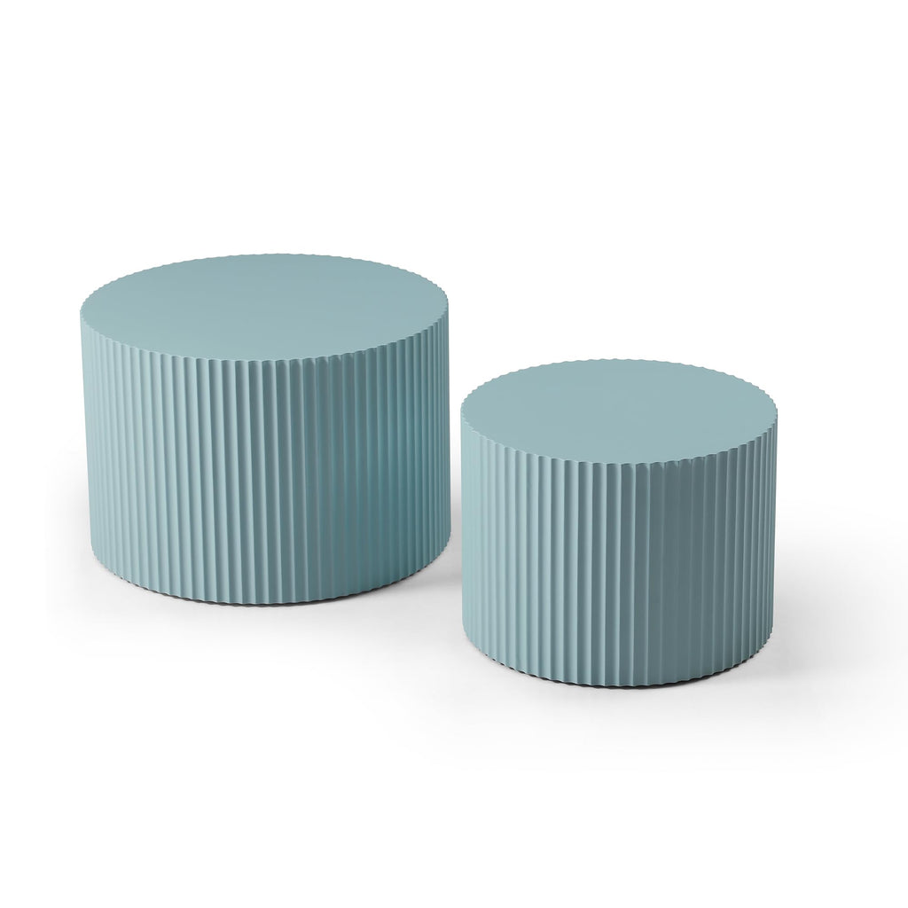 Nesting Coffee Tables Set of 2, 23.6" Round Coffee Tables