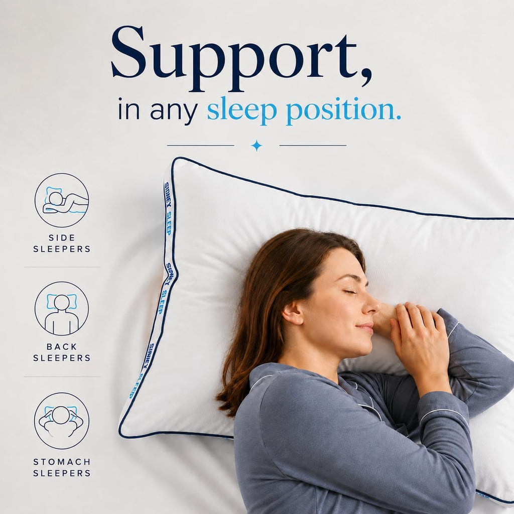 Queen Bed Pillows Set of 2, Premium Down Alternative Pillows for Sleeping, Hotel Quality Medium Plush, Breathable