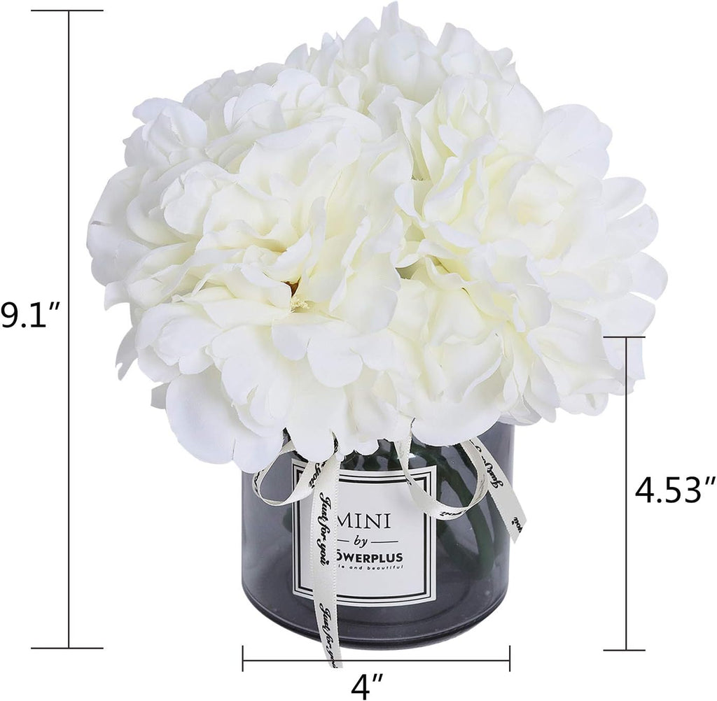 Artificial Peony and Glass vase Decoration, Ins Style Artificial Flower Glass Bottle Set
