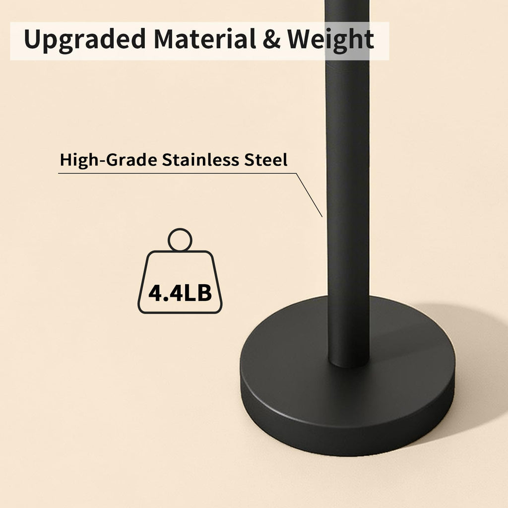 Toilet Paper Holder Stand with Weighted Base, Matte Black
