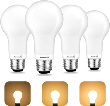 3-Way Light Bulbs, 30 70 100 Watt Equivalent, Soft White 2700K, A19 Three Way LED Bulbs, 3W/8W/10W, E26 Medium Base