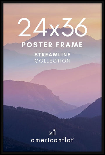 24x36 Poster Frame with Polished Plexiglass - Streamline Collection - Thin Border Picture Frame for Wall Display