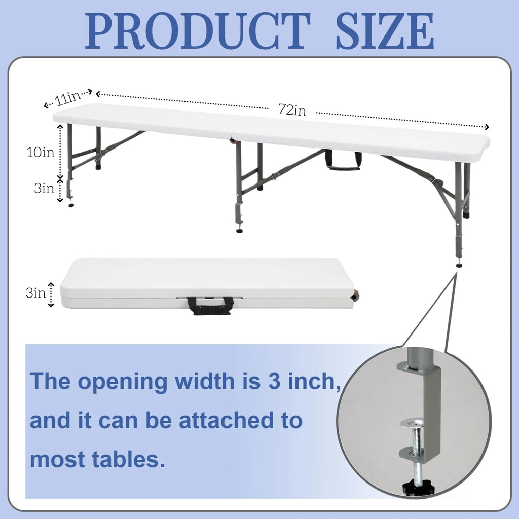 Portable Bar Top Riser Tables with Skirt, Black Skirt, 6 ft, White