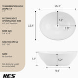 KES Bathroom Vessel Sink, 16" x 13" Oval Vessel Sink for Bathroom Vanity Countertop
