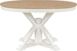 Extendable Round Dining Table for 4-8, Farmhouse 42"-54'' Expandable Kitchen Table with Removable Leaf and Pedestal