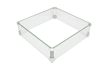 Fire Pit Wind Guard 24 x 24 x 6 Inch Fire Pit Wind Guard Square 8 mm Thickness Fire Pit Glass Wind Guard