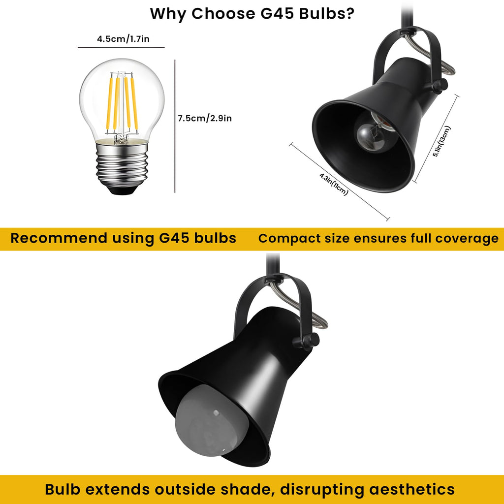 Track Lighting Kit,Black Semi Flush Mount Ceiling Light with 4 Rotatable Light Heads,Modern Farmhouse