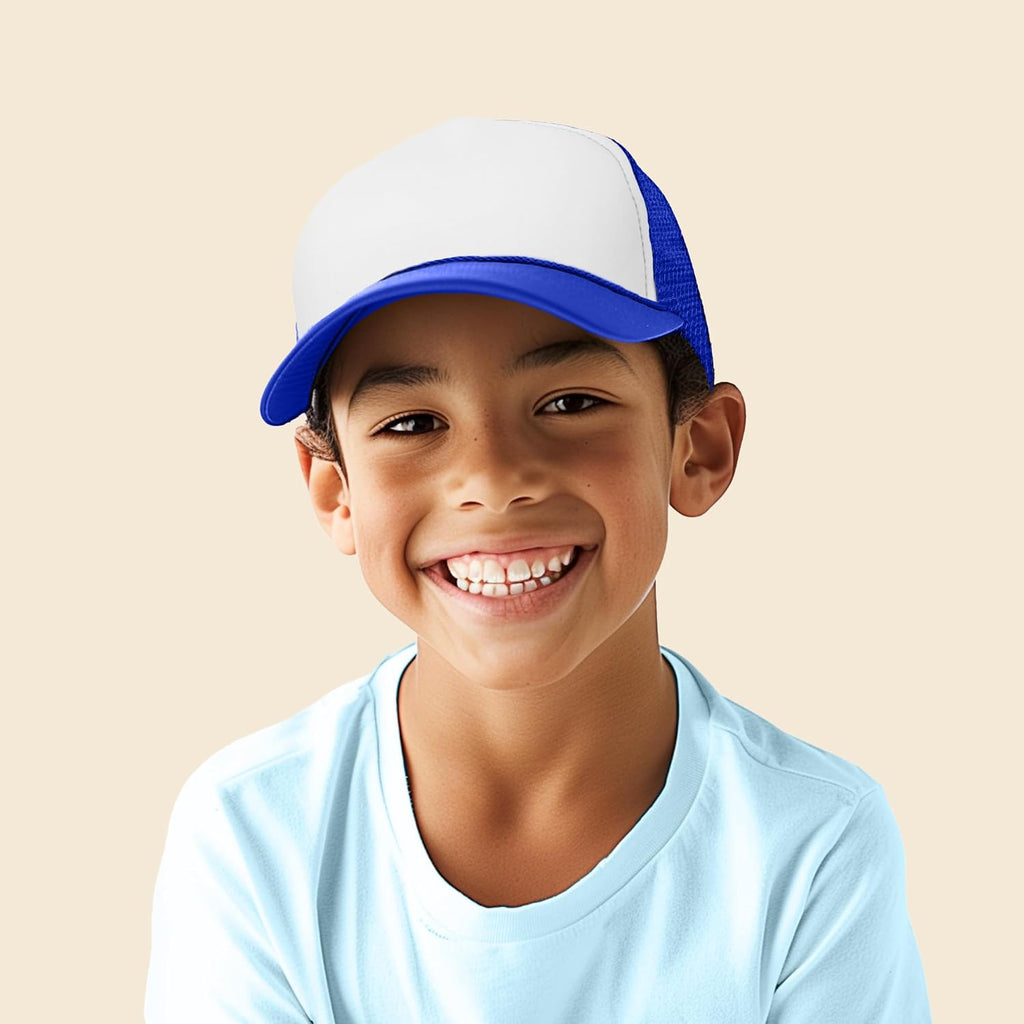 Youth Mesh Trucker Cap - Adjustable Hat (S, M Sizes)
