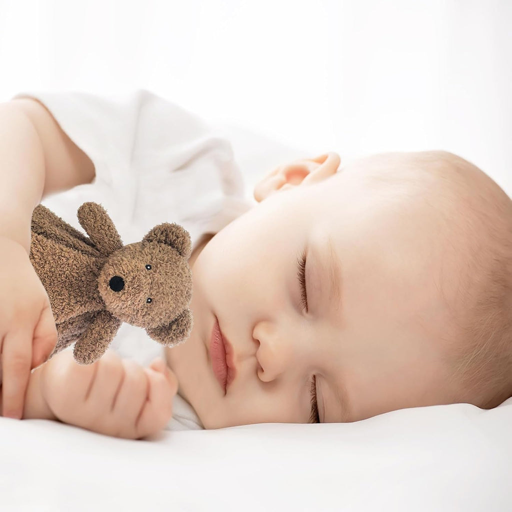 Baby Dark Brown Teddy Bear Soft Stuffed Animal Security Blanket, Plush Bear Character Lovey Blanket, Baby