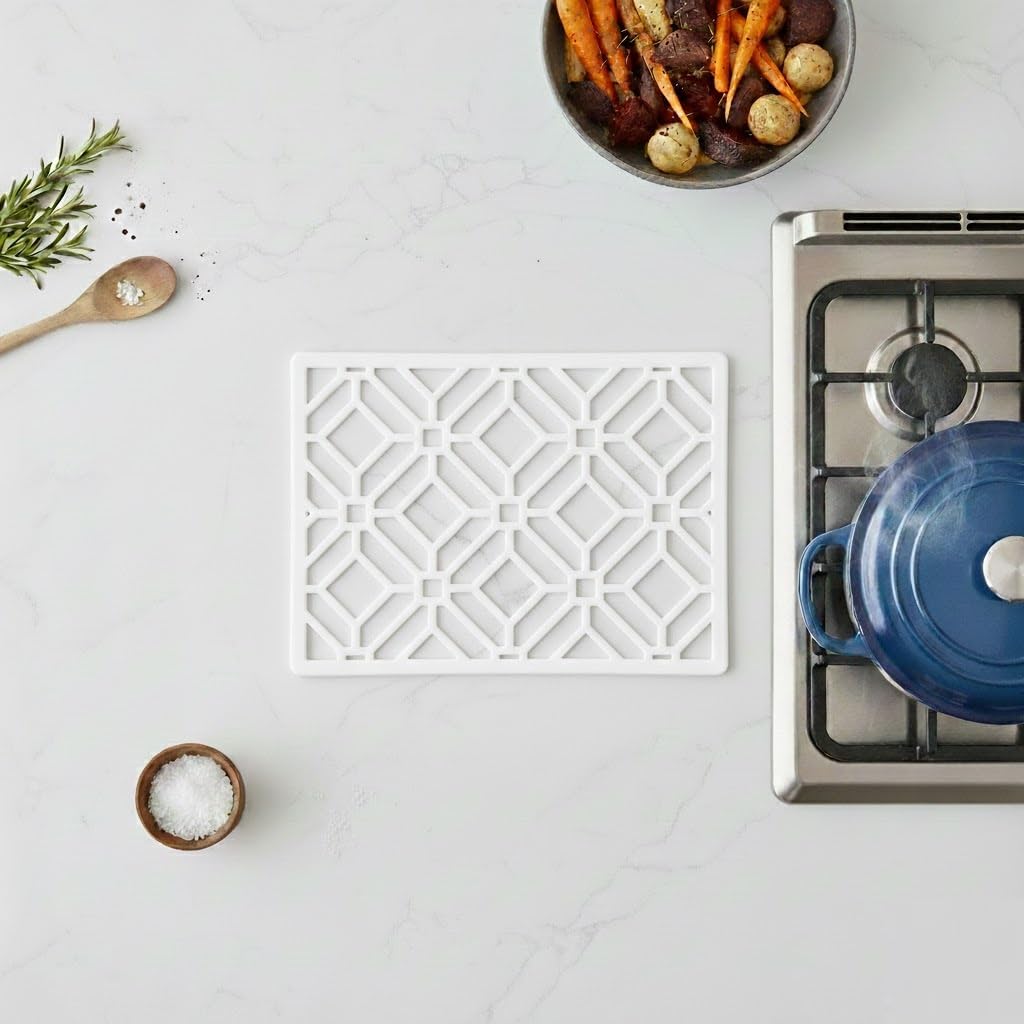 Extra Large, Thick, Silicone Trivet for Hot Dishes, Pots, and Pans, Heat Resistant Mat for Countertop, Hot Pad, Easy